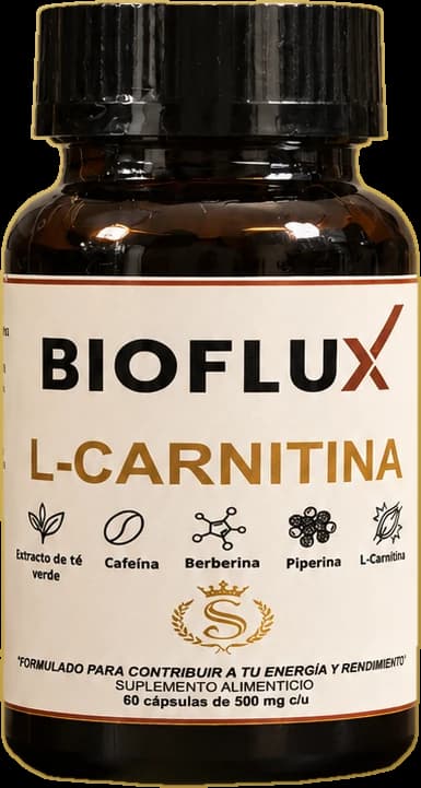 Frasco de Bioflux L-Carnitina, 60 cápsulas